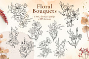 Floral Line Art Botanical Set Kit, a Decorative Illustration by Papatongartist (Thumbnail 3 of 10)