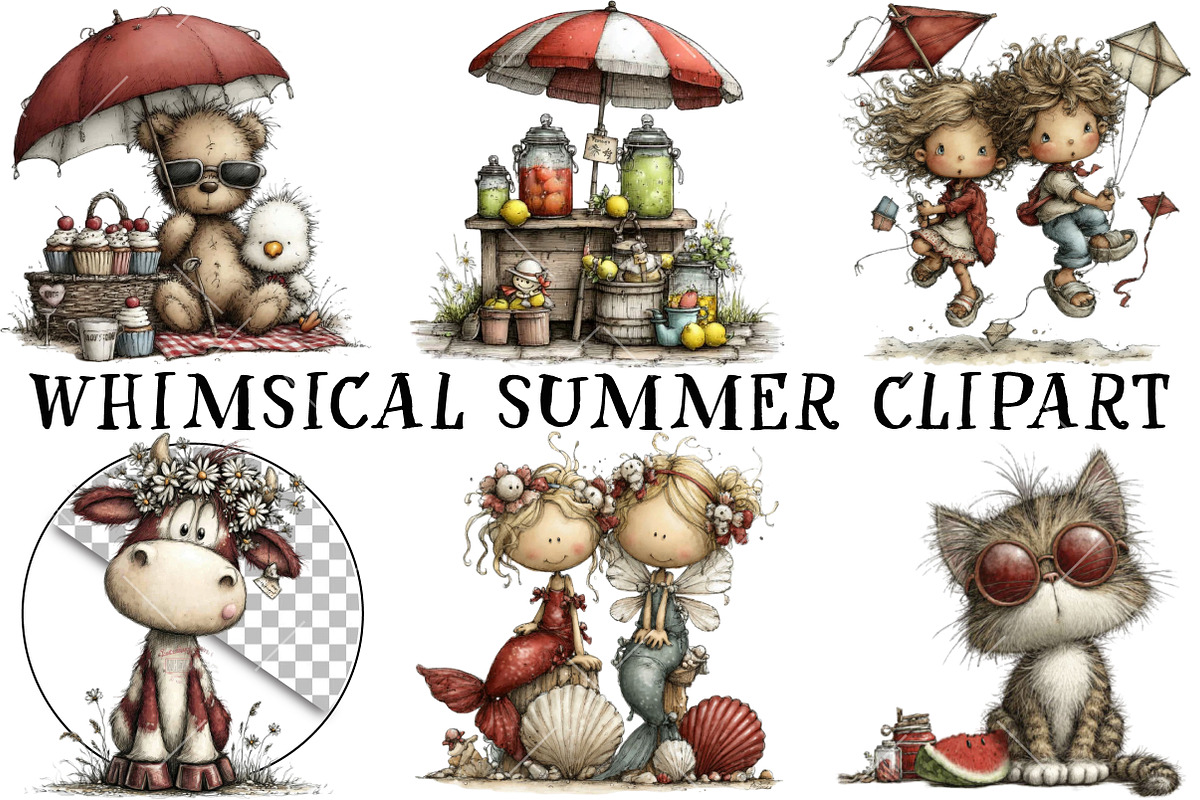 Whimsical Summer Clipart, an Illustration by OK Design (Photo 2 of 6)