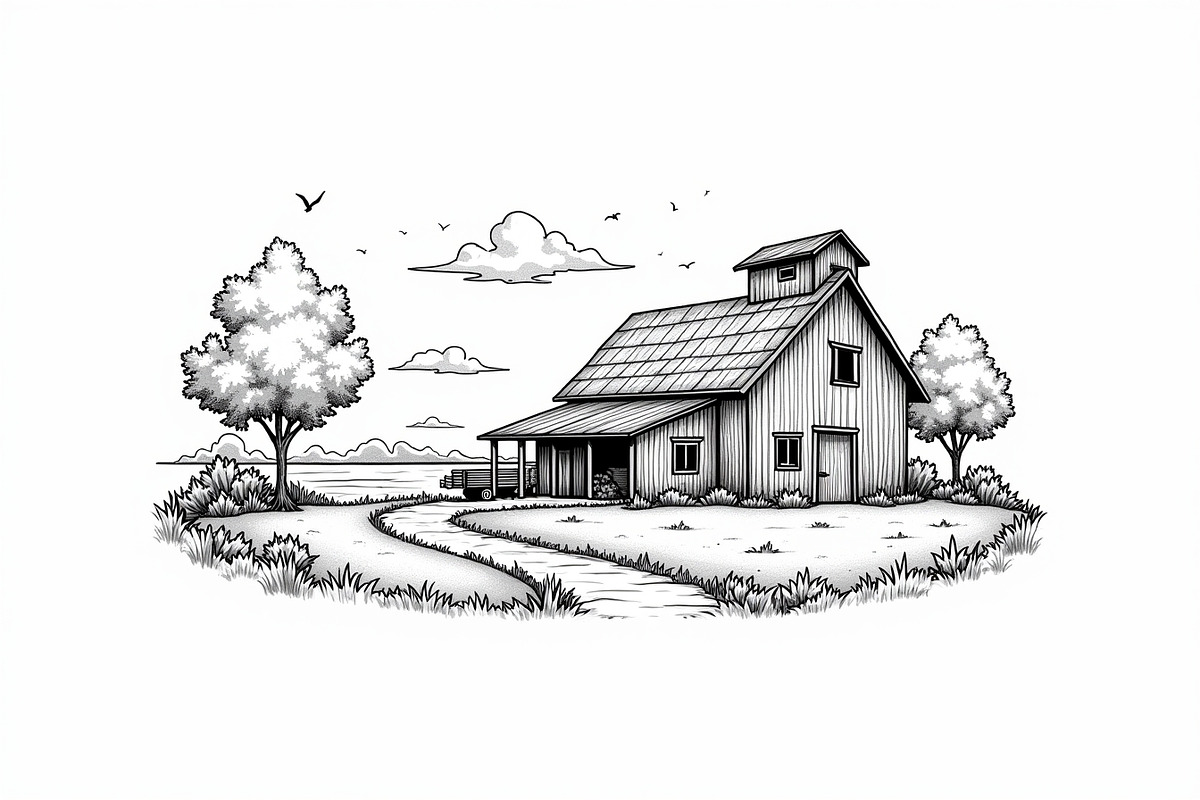 Rustic Farmhouse Vintage Set, an Illustration by BIPLOB EXPERT (Photo 5 of 7)