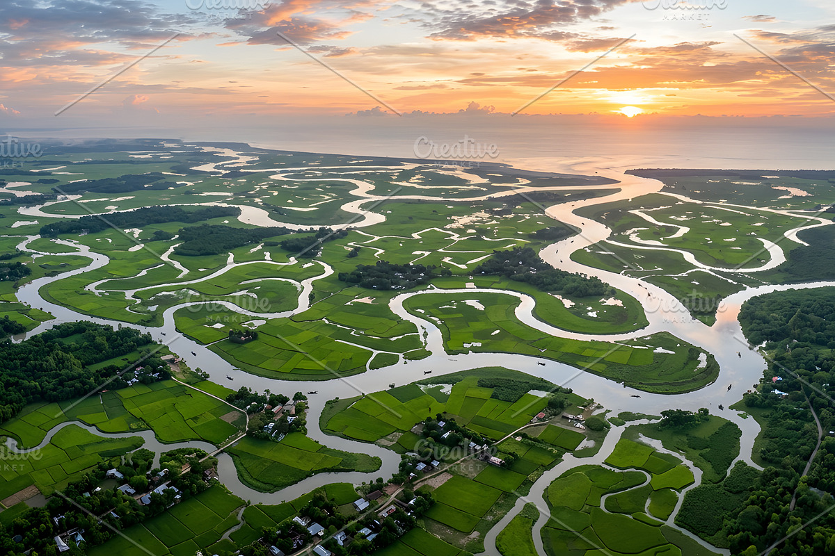 Aerial view of the Ganges delta, a Nature Photo by nandinigraphics (Photo 4 of 4)
