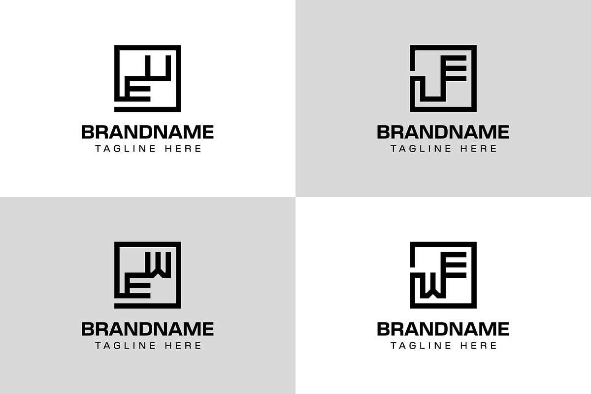 Letters EU UE EW WE Monogram Logo, a Branding & Logo Template by Pray Art Design Studio