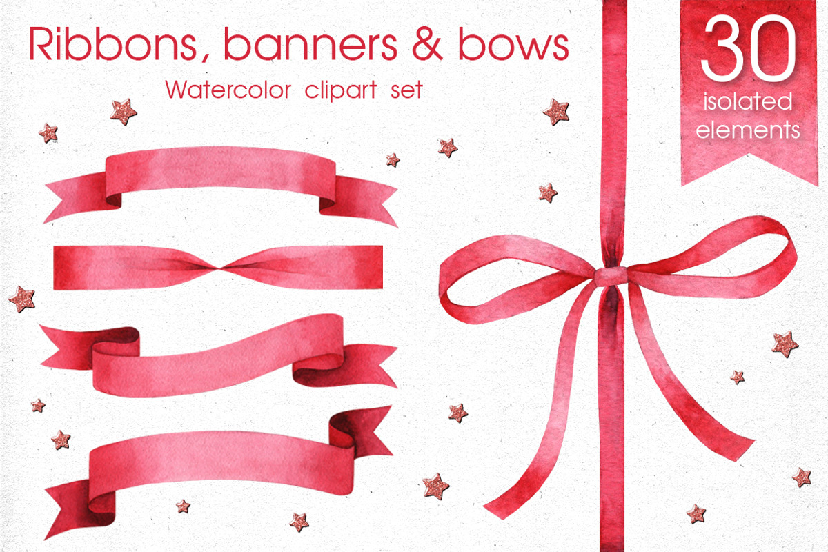 Ribbons, Banners & Bows set, a Decorative Illustration by Anastasia Koba (Photo 1 of 4)