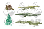 Forest Watercolor Woods Pine Tree, an Illustration by NKTKNS (Thumbnail 3 of 7)