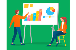 Business Statistics and Rising Graph, a Finance Illustration by robuart