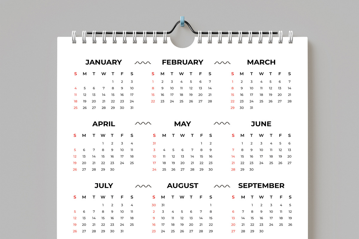 Modern Printable Wall Calendar, a Stationery Template by MightyDesign (Photo 2 of 7)