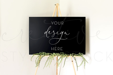 Black Foam Board Sign Mockup