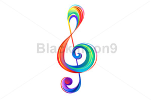 Layered rainbow musical key, a Decorative Illustration by blackmoon9