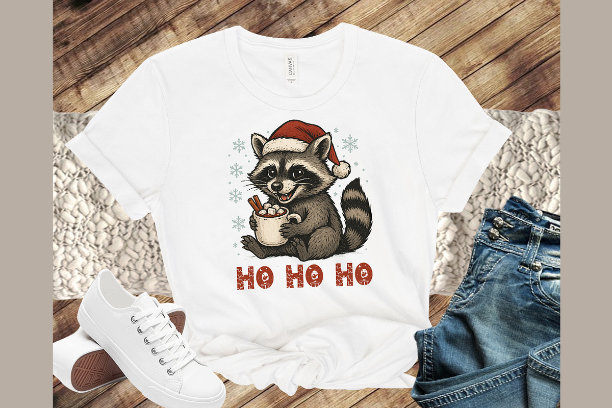 Ho Ho Ho Raccoon Png, Christmas Racc, an Illustration by Sublimation Artist (Photo 4 of 9)