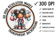 Whimsical Birthday Kids Clipart PNG, an Illustration by Craft Nest (Thumbnail 4 of 8)