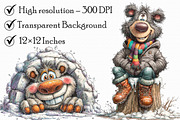Funny Winter Bear Clipart, an Illustration by Libby Wishes (Thumbnail 6 of 7)