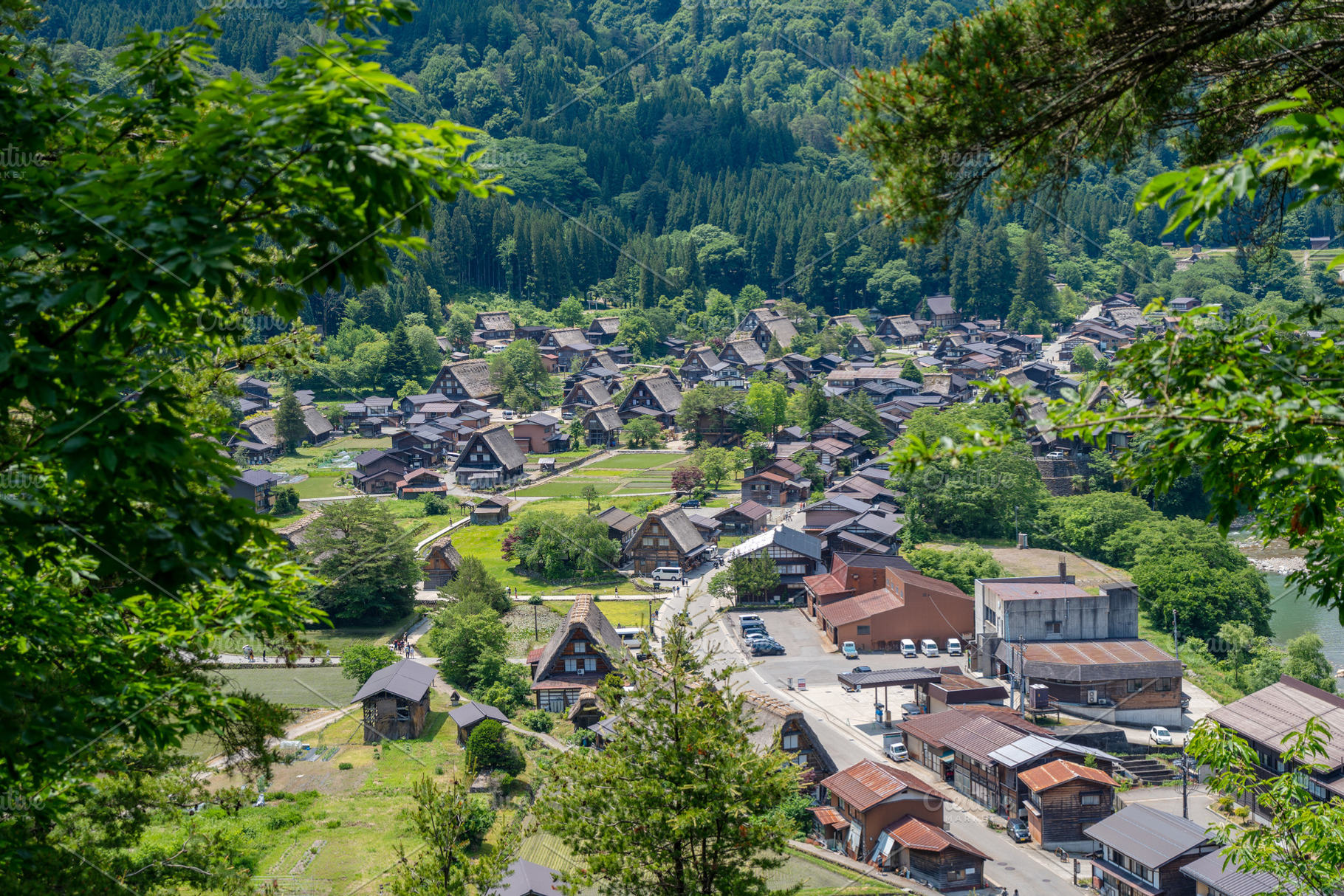 Traditional thatched houses of Shirakawa-go village in rural Jap, an Architecture Photo by GoodGoods