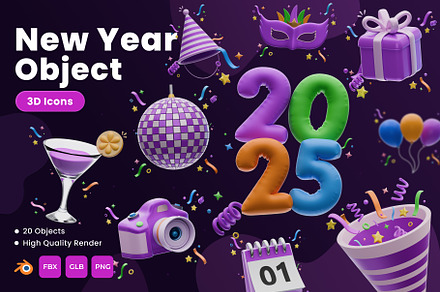 New Year 3D Icons
