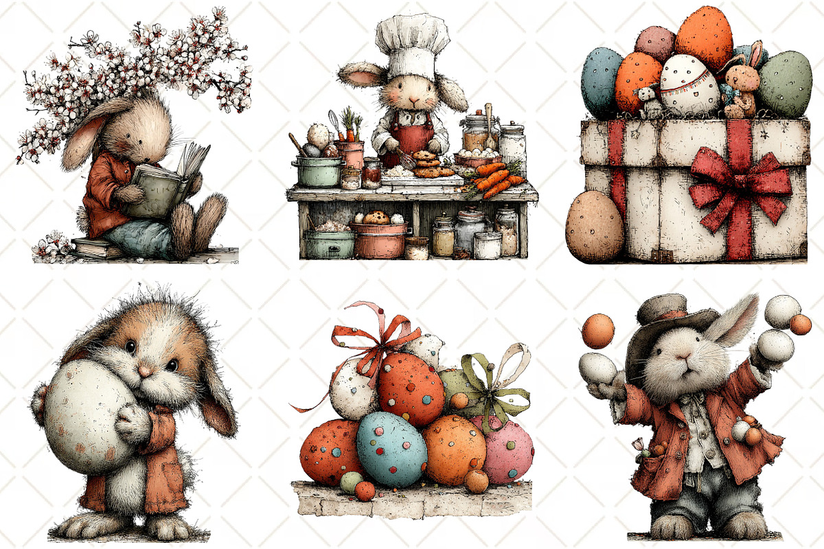 Whimsical Easter Clipart, an Illustration by Black Bird Studio (Photo 3 of 5)