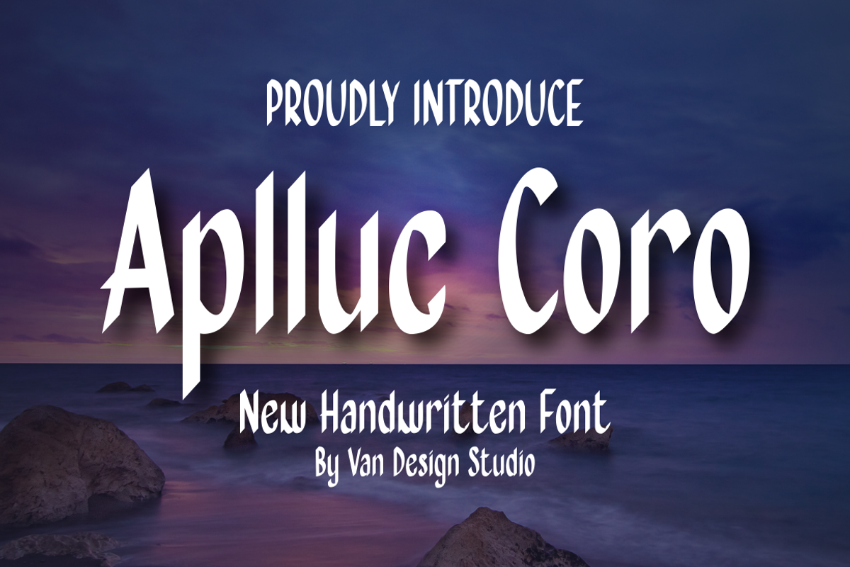 Aplluc Coro, a Handwritten Font by Viswal Studio (Photo 1 of 5)