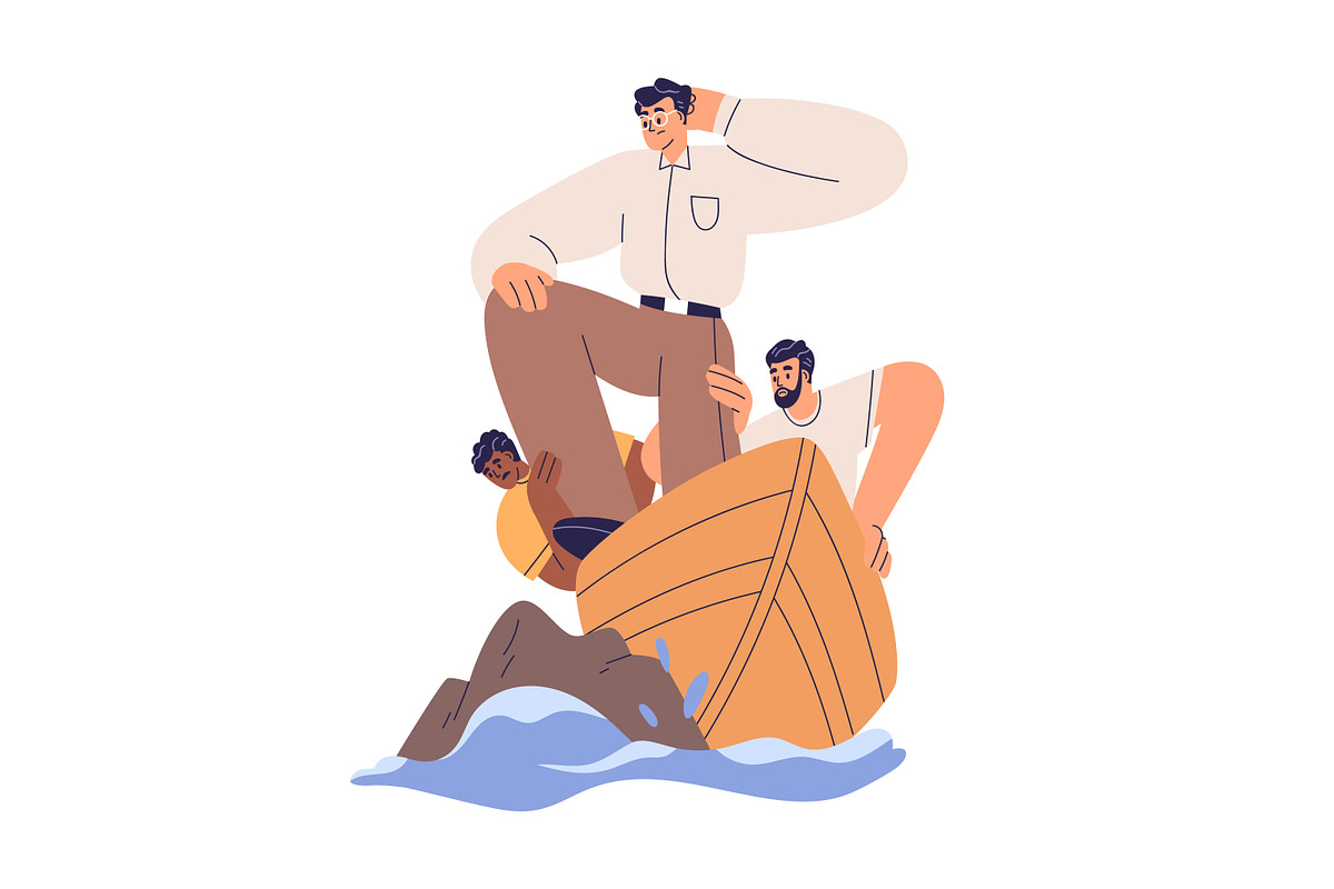 Business people teams in boats set, a Person Illustration by Good Studio (Photo 4 of 7)