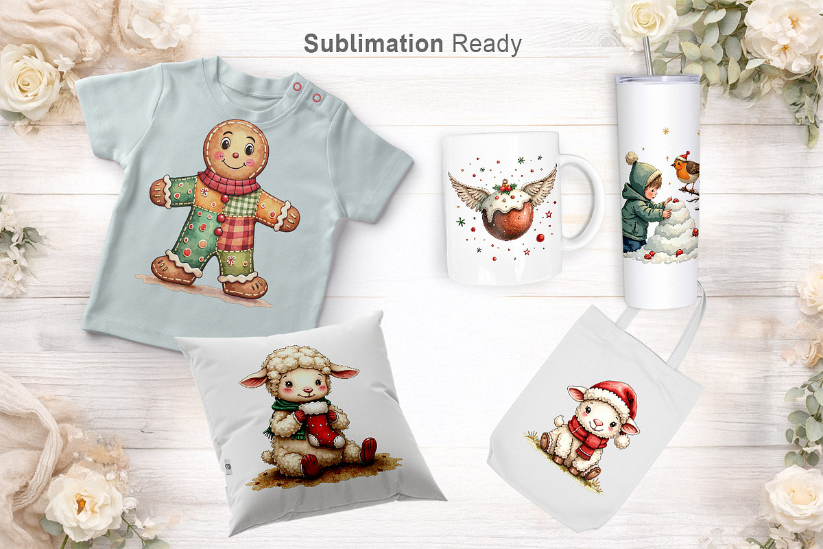 Christmas Watercolor Clipart PNG, an Illustration by Artnoy (Photo 7 of 8)