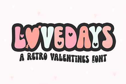 Lovedays | Retro Valentines Day Font, a Font by KA Designs