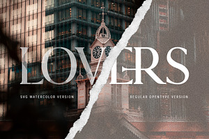 Lovers SVG Serif Font & Extras