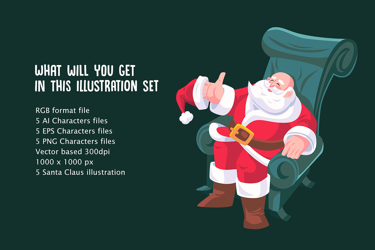 Santa claus character illustration, a Decorative Illustration by AdamHasan (Photo 4 of 5)