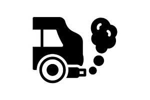 Exhaust pollution solid icon, a Solid Icon by Creative priyanka