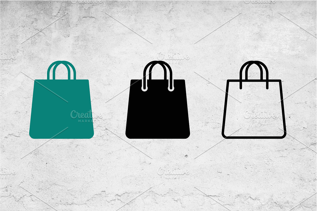 Shopping Bag Icons, an Outline Icon by Artonix (Photo 2 of 2)