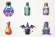 Halloween Potion Bottles Sublimation, an Illustration by RobertsArt (Thumbnail 7 of 7)