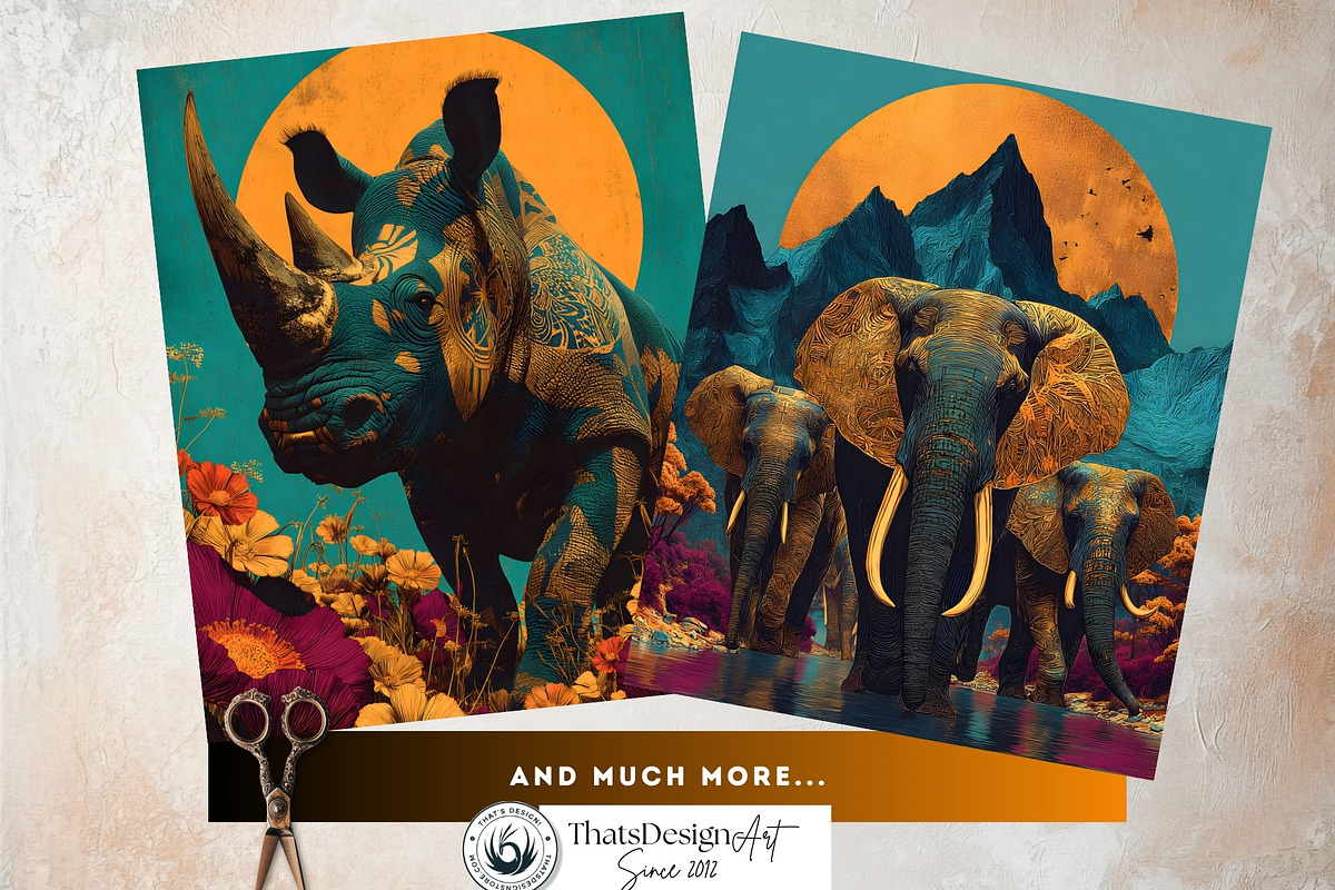 Afro Surreal Printable Digital Paper, a Decorative Illustration by ThatsDesignArt (Photo 15 of 16)
