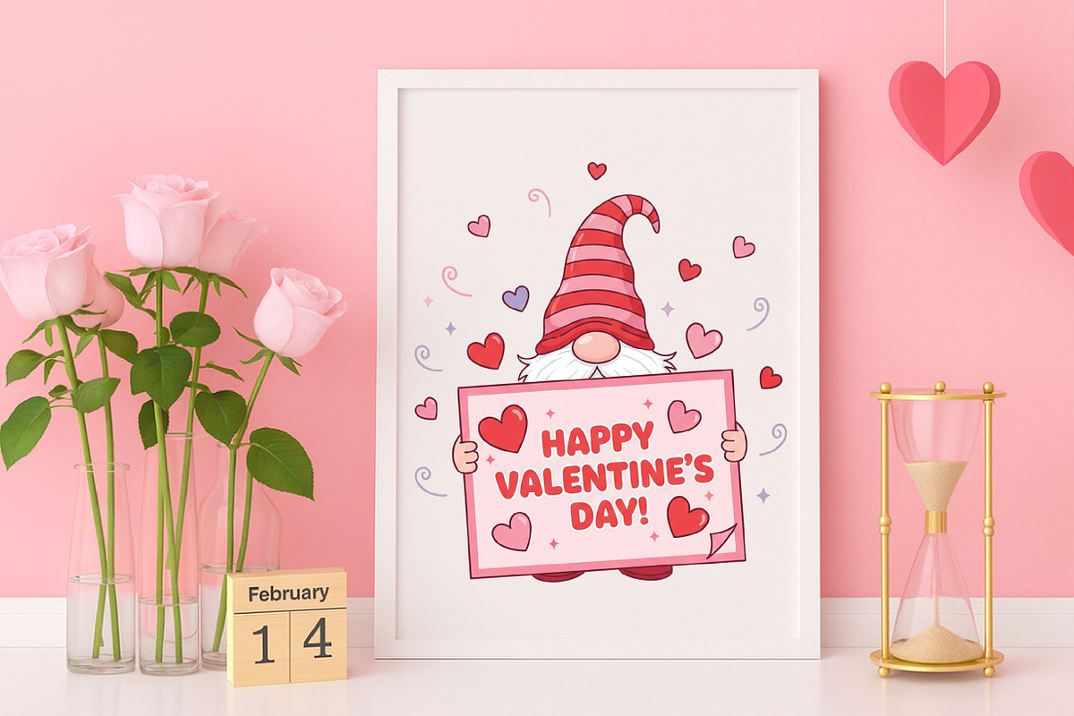 Gnome Valentine Png, Valentine's Day, an Illustration by Canvas Craft (Photo 4 of 7)