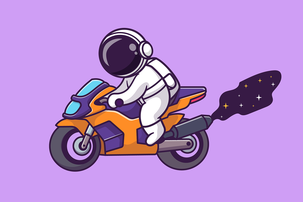 Cute Astronaut With Motorcycle Sport, a Technology Illustration by Catalyst Labs (Photo 1 of 3)