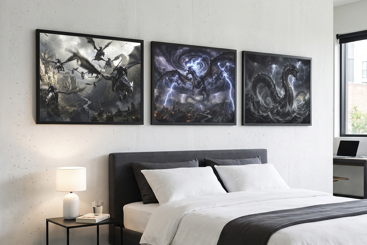 Epic Dragon Wall Art Set, a Decorative Illustration by Nadia Semyroz (Photo 5 of 8)