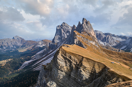 Autumn Seceda rock,  Italy Dolomites, a Nature Photo by YuriyB