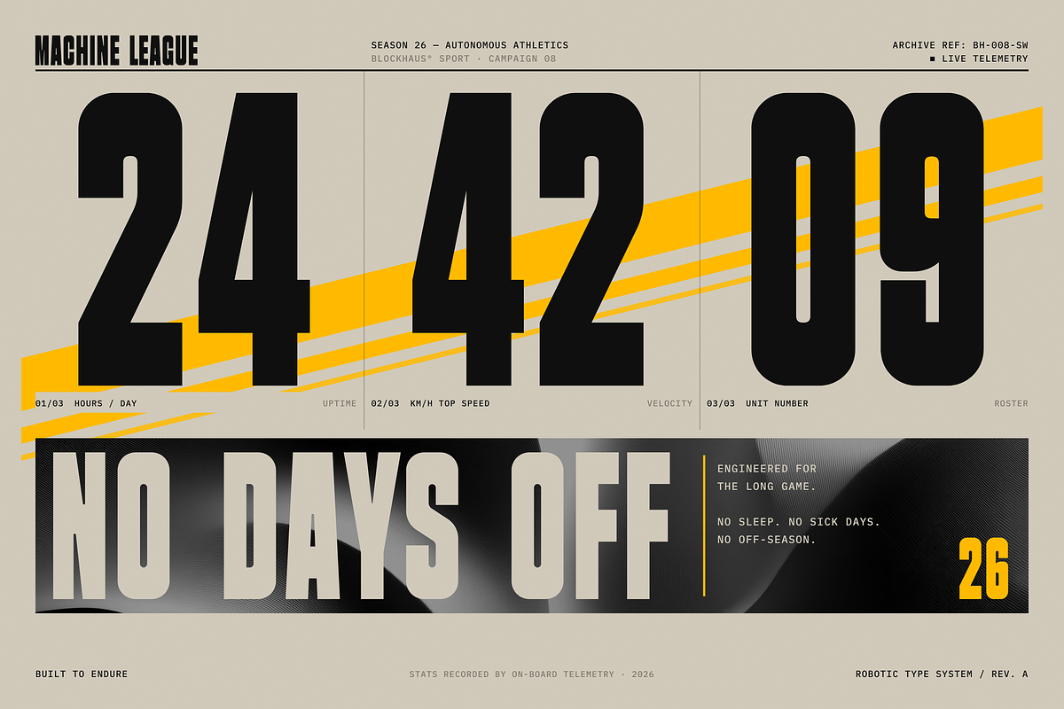 Blockhaus - Condensed Display, a Sans Serif Font by HipFonts (Photo 5 of 11)