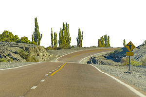 Isolated photo of a highway crossing steepe arid landscape, a Nature Photo by DanFLCreativo