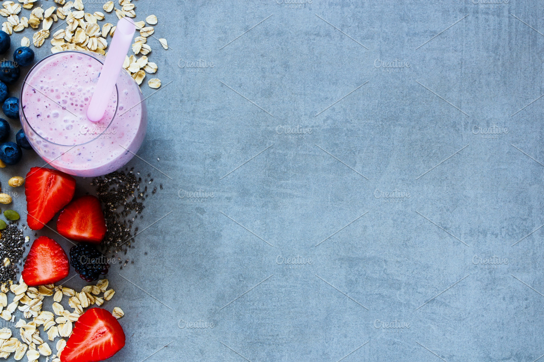 Homemade fruits smoothie featuring above, antioxidant, and berry, a Food & Drink Photo by Yuliya Gontar