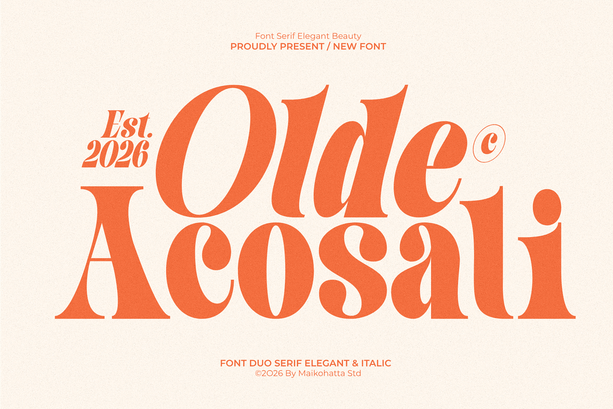 Olde Acosai – Elegant Serif Duo Font, a Serif Font by MaikoHatta (Photo 1 of 8)