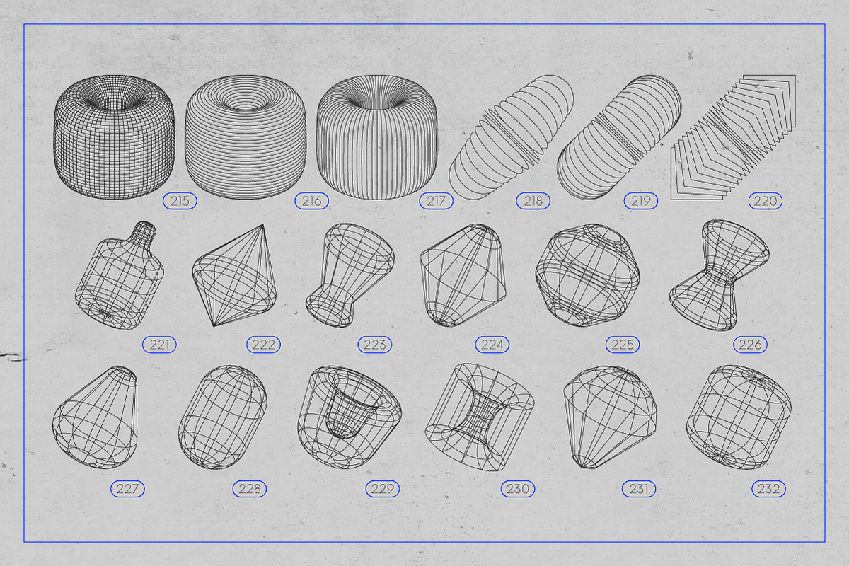 3D Wireframe Shapes | set 5, an Object Graphic by MaximGertsen (Photo 2 of 7)