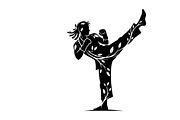Dynamic martial arts kick silhouette, a Graphic by Amazin_art (Thumbnail 2 of 36)