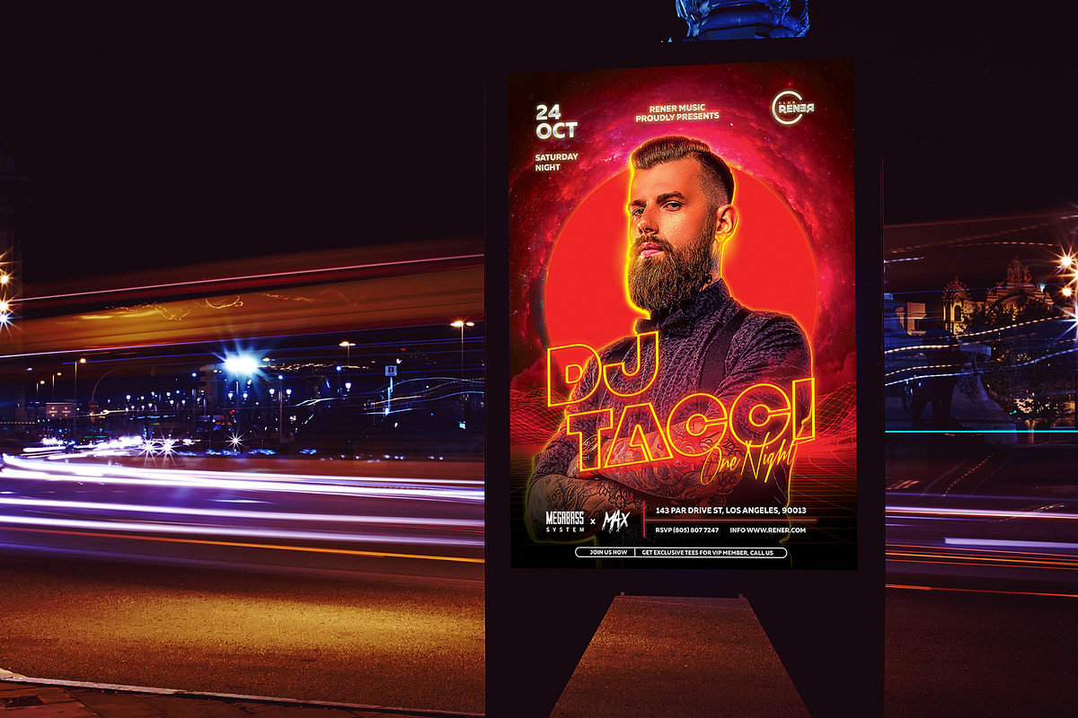 Techno DJ Flyer Template, a Flyer Template by Bornx Design (Photo 3 of 6)