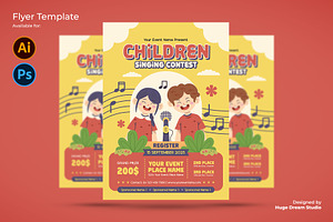 Children Singing Contest Flyer, a Flyer Template by Huge Dream Studio