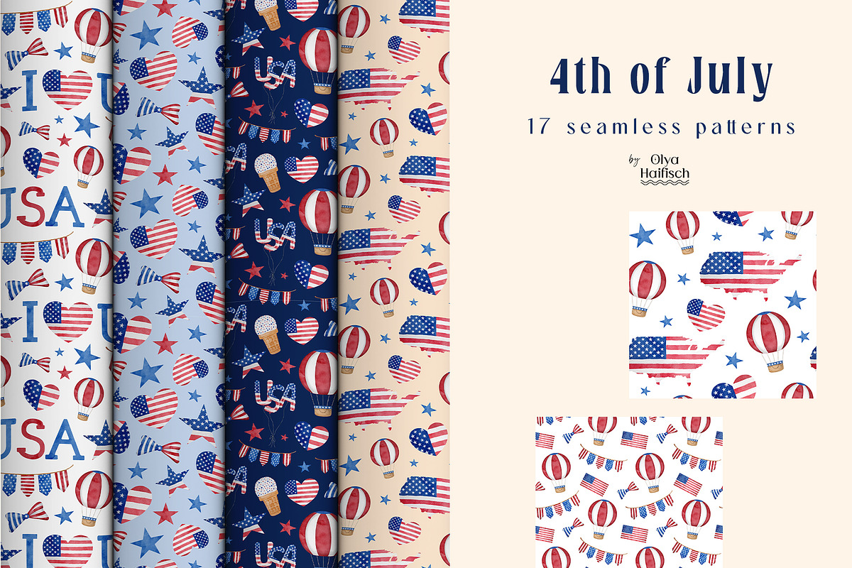4th of July. USA patriotic set, a Decorative Illustration by Olya Haifisch (Photo 4 of 5)