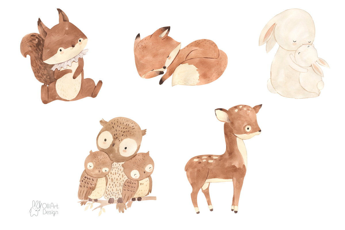 BOHO WOODLAND animals. Watercolor, an Animal Illustration by OlliArtDesign (Photo 9 of 11)