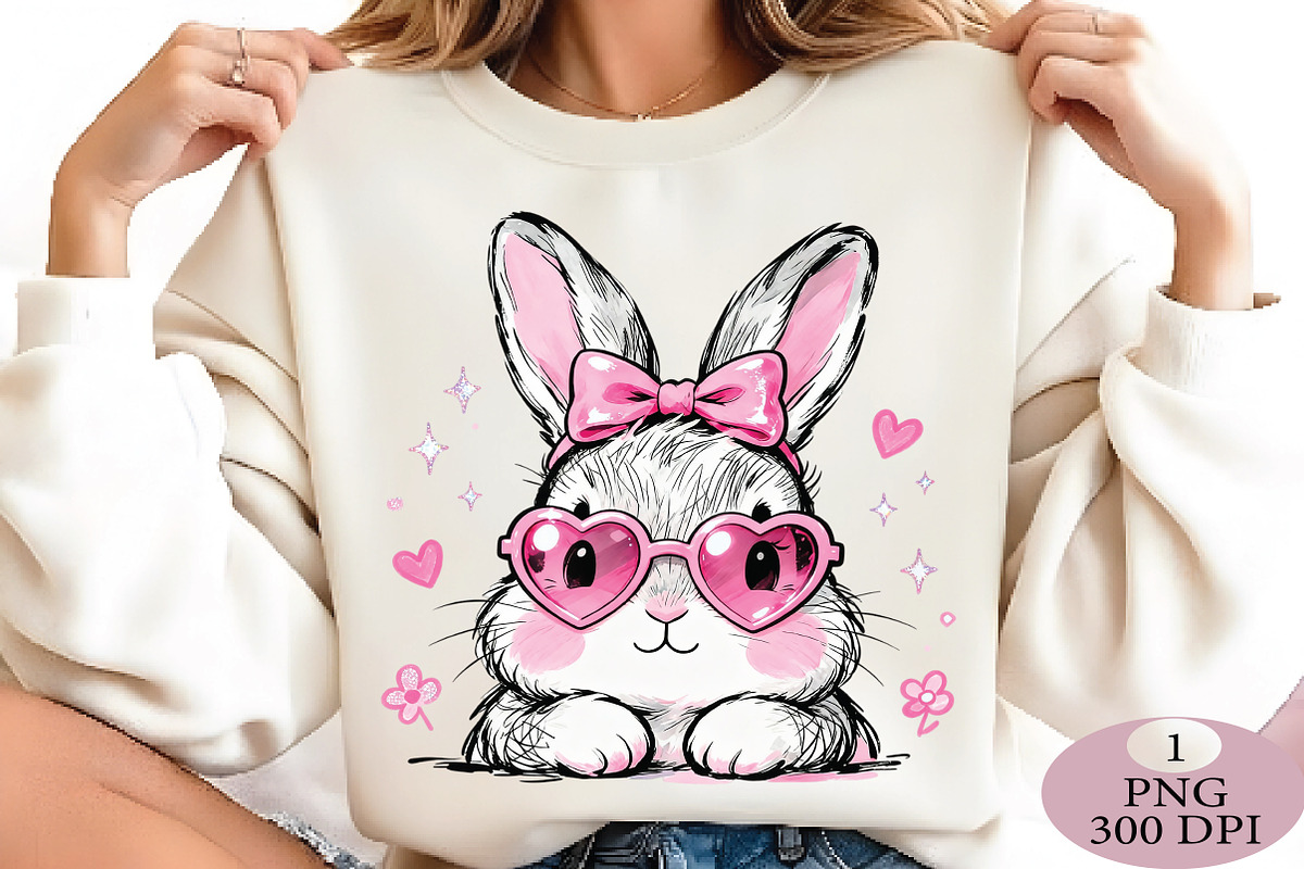 Coquette Preppy Easter Bunny PNG, an Illustration by Daily.Designs (Photo 3 of 5)
