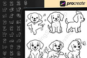 140 Procreate Dog Doodle Stamps, a Brush Add-On by DrawingStoryShop (Thumbnail 2 of 6)