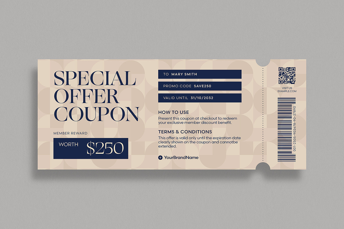 Gift Voucher Coupon Template, a Stationery Template by BrandPacks (Photo 3 of 5)