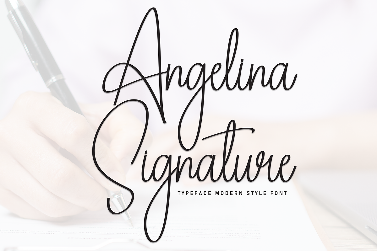 Angelina Signature | Script Font, a Handwritten Font by Scratchones (Photo 1 of 8)