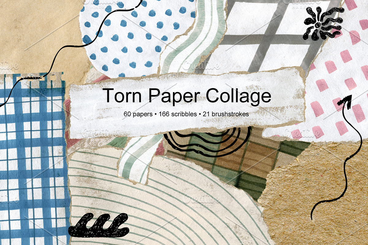 Torn papers clipart., a Texture Graphic by TaPilipa (Photo 1 of 8)