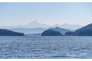 Shades of blue with Mt Baker in, a Nature Photo by Backyard Stock