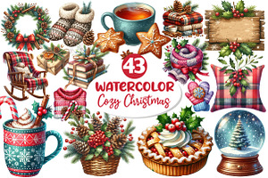 Cozy Christmas Sublimation Clipart, an Illustration by Dream Creation