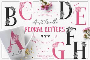 A-Z Floral Letters -Cut File Clipart