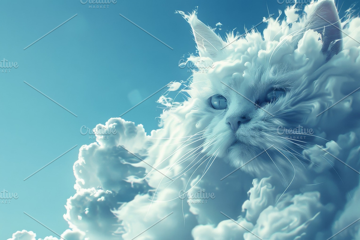 90 Clouds animals against a blue sky, an Animal Illustration by Handmadefont (Photo 48 of 64)
